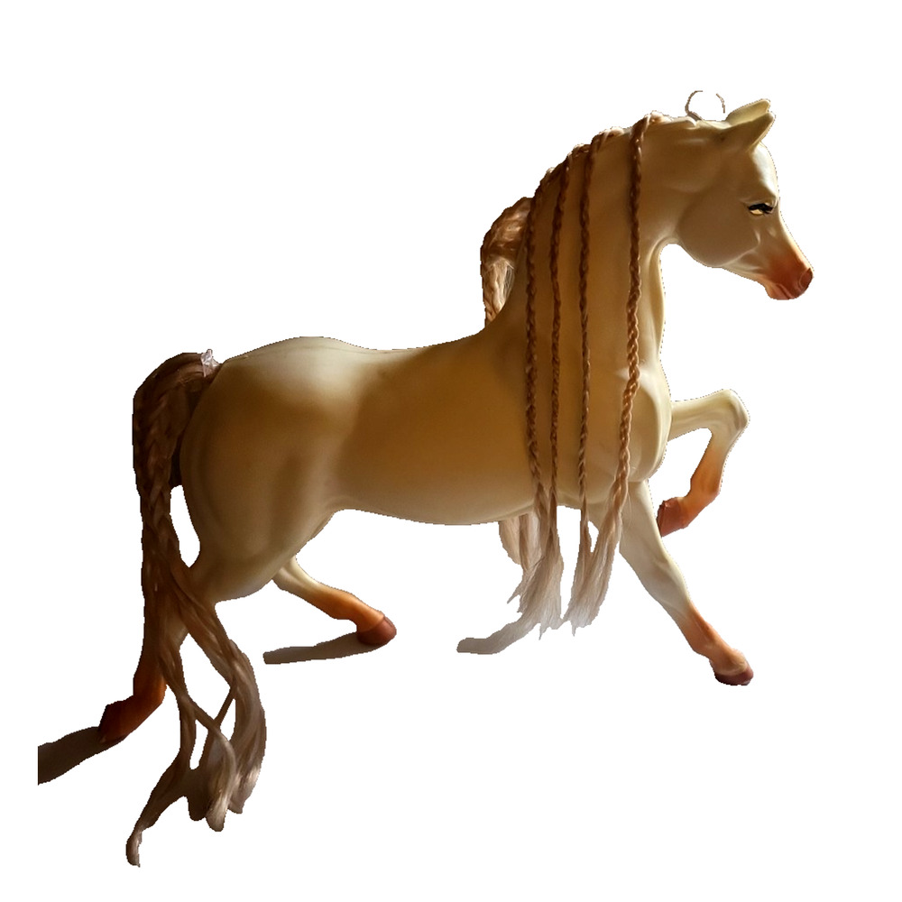 Vintage Mattel Barbie Blinking Beauty White Horse 1987 Tan 11”